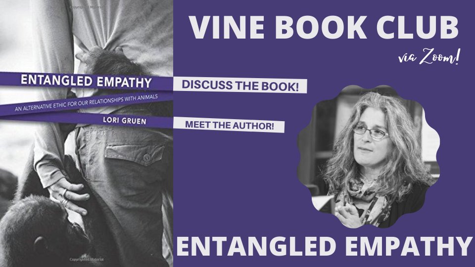 Poster for the Vine book Club featuring a picture of author Lori Guren, a white woman with grey hair