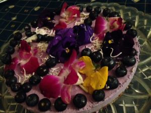 Co-host Alison made this yummy (and very easy) raw vegan blueberry cheesecake for Pi Day this week!